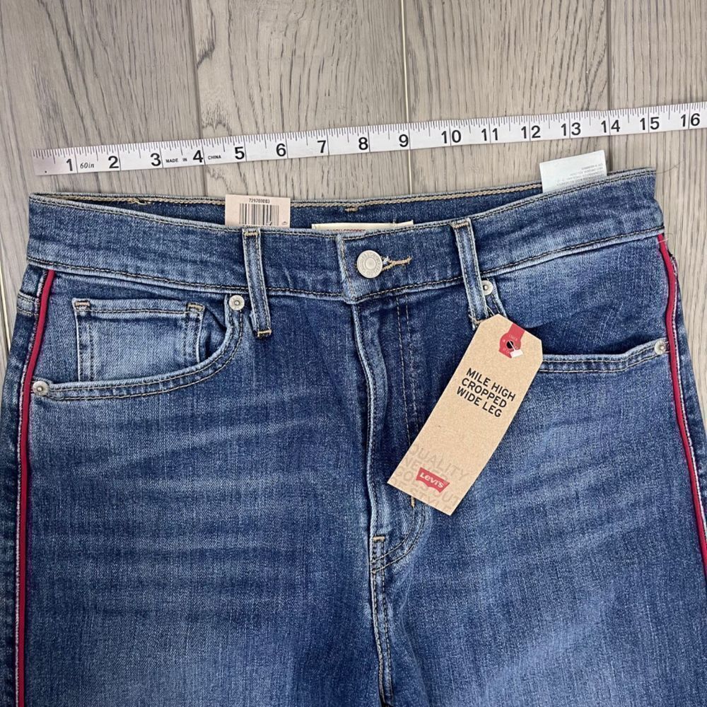 Levis Mile High Rise Wide Leg Women Size 29 Cotton Denim NEW Cropped Jeans Y2K - Picture 17 of 17